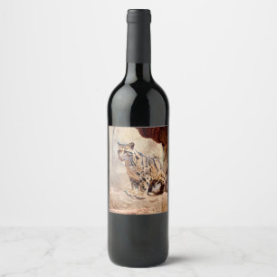 Rótulo De Garrafa De Cerveja foto de leopardo nebuloso natureza vida selvagem e