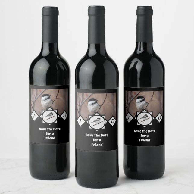 Rótulo De Garrafa De Cerveja Foto de Monograma Adorável Carolina Chickadee (Garrafas)