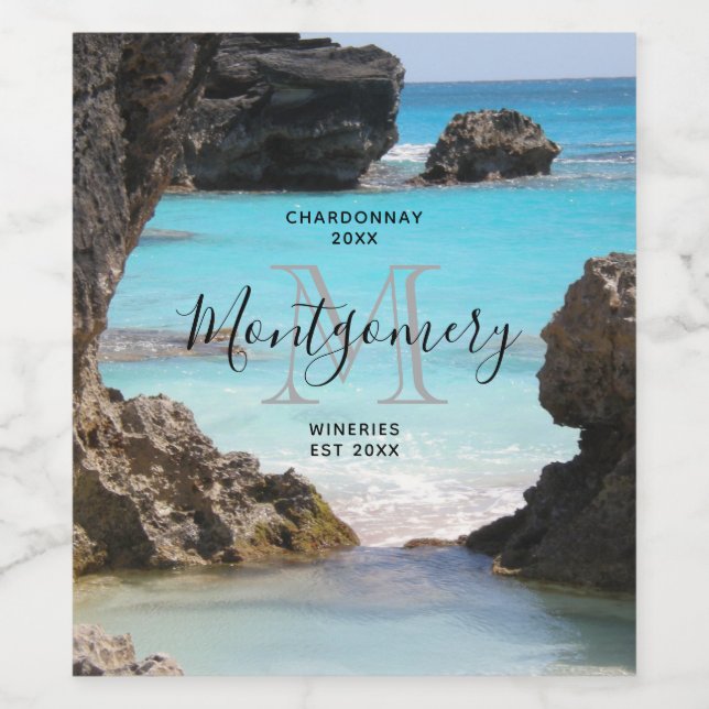 Rótulo De Garrafa De Cerveja Foto do Fazer de Vinho das Ilhas Tropicais (Rótulo Único)