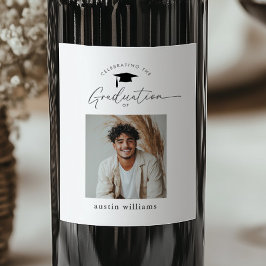 Rótulo De Garrafa De Cerveja Foto do Menino Graduado