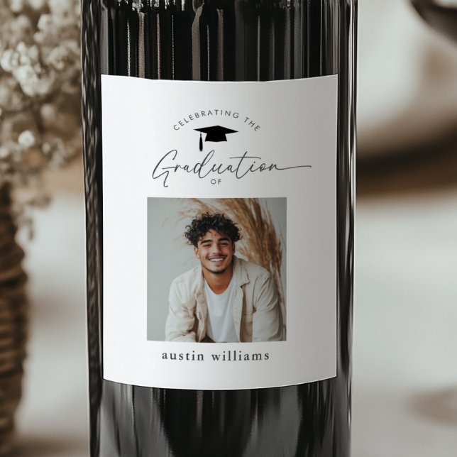 Rótulo De Garrafa De Cerveja Foto do Menino Graduado (Criador carregado)