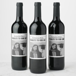 Rótulo De Garrafa De Cerveja Foto engraçada única moderna jornal de formatura
