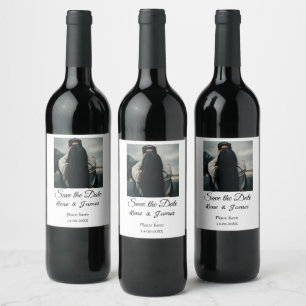 Rótulo De Garrafa De Cerveja Foto minimalista preto e branco clássico elegante