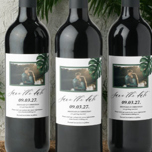Rótulo De Garrafa De Cerveja Foto Monstera Palm Tropical Folha Salve a data