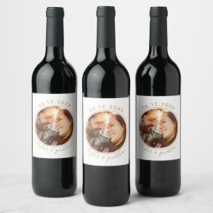 Rótulo De Garrafa De Cerveja Foto Personalizada Clássica do Casamento Moderno 