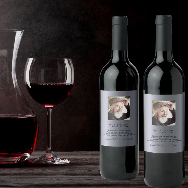 Rótulo De Garrafa De Cerveja Foto personalizada de aniversário Fatos divertidos (Criador carregado)