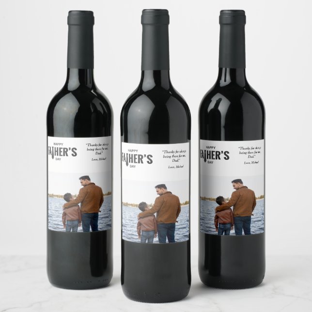 Rótulo De Garrafa De Cerveja Foto personalizada de Dia de os pais feliz (Garrafas)