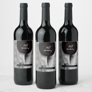 Rótulo De Garrafa De Cerveja Foto personalizada do aniversário de 21 anos da Bo