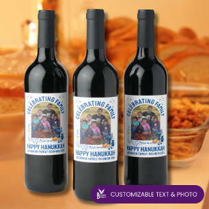 Rótulo De Garrafa De Cerveja Foto personalizável de REUNIÃO DA FAMÍLIA HANUKKAH