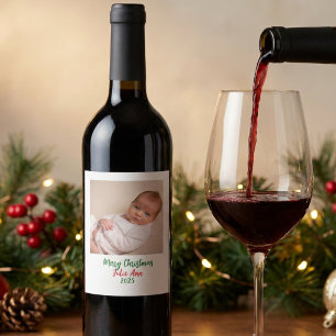Rótulo De Garrafa De Cerveja Foto Primeiro Natal Personalizar