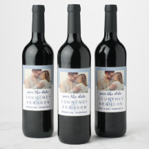 Fotomontagem de Save the Date Azul Poeira da Marin