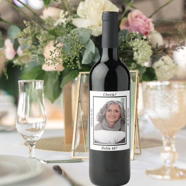 Rótulo De Garrafa De Cerveja Fotos personalizadas de 60 anos animam 60 (Criador carregado)