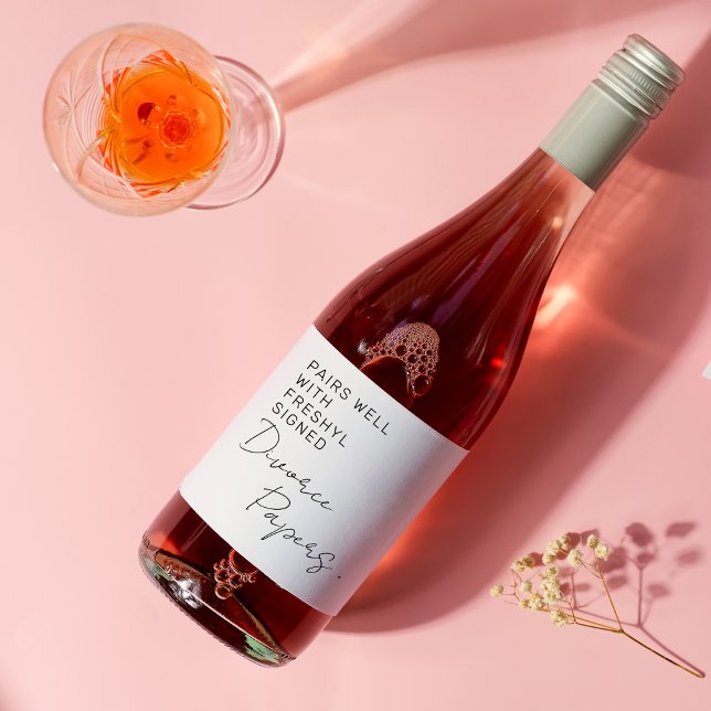 Rótulo De Garrafa De Cerveja Freshyl Assinado Divorce Papers Funny Divorcied Pa (Criador carregado)