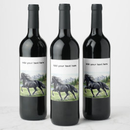 Rótulo De Garrafa De Cerveja Freydis Black Horse Paisagem Bonita