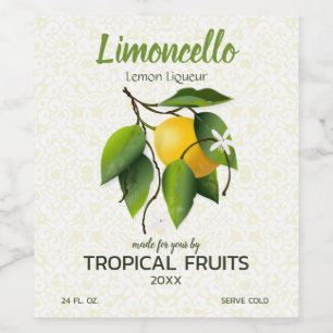 Rótulo De Garrafa De Cerveja Fruta de citrinos limão Limoncello