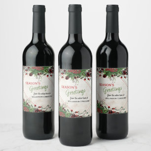 Rótulo De Garrafa De Cerveja Frutas Vermelhas Personalizadas Azevinho Verde Fol