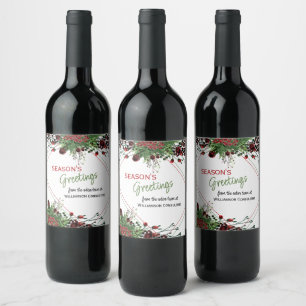 Rótulo De Garrafa De Cerveja Frutas Vermelhas Personalizadas Azevinho Verde Fol