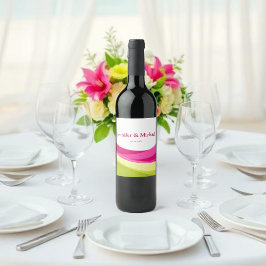 Rótulo De Garrafa De Cerveja Fuchsia and Lime Green