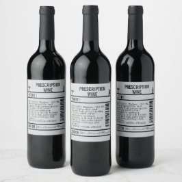 Rótulo De Garrafa De Cerveja FUN editable grey Wine Labels for WINE