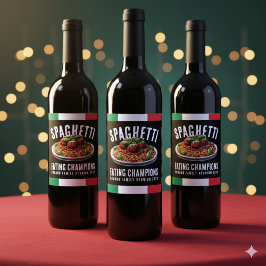 Rótulo De Garrafa De Cerveja Funny Spaghetti Eating Champion Family Reunion