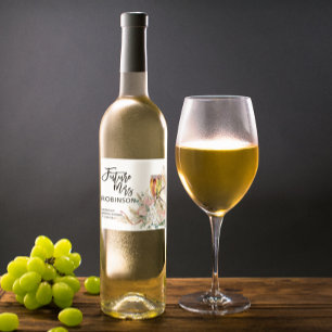 Rótulo De Garrafa De Cerveja Futura Sra. Nome Chá de panela Espumante Vinho