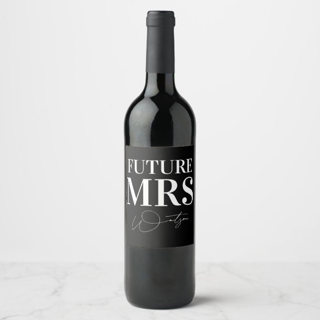 Rótulo De Garrafa De Cerveja Futuro Casamento Negro Personalizado (Frente)