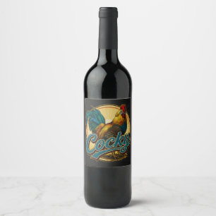 Rótulo De Garrafa De Cerveja Galo Arrogante Casa de Fazenda Vintage