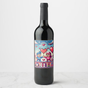 Rótulo De Garrafa De Cerveja Gamer 8 bit Dia dos Namorados