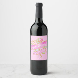 Rótulo De Garrafa De Cerveja Garota Leve Rosa Dourada Glitter Sparkle Ligada, Q