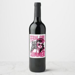 Rótulo De Garrafa De Cerveja Garota Selvagem Vintage Verão Gambá Funny Guaxinim