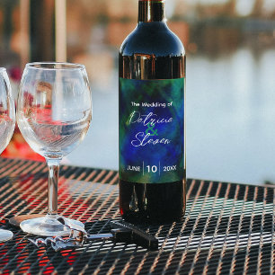 Rótulo De Garrafa De Cerveja Garrafa abstrato artística escura azul verde