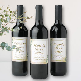 Rótulo De Garrafa De Cerveja Garrafa de Cama de Casamento Verde e Dourado Elega