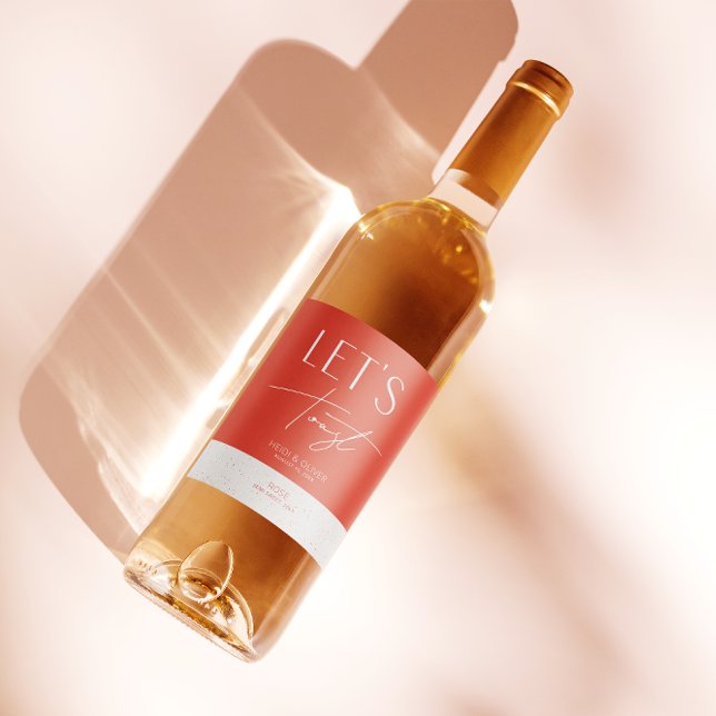 Rótulo De Garrafa De Cerveja Garrafa de Casamento Personalizado Mínimo Rosa Mod (Criador carregado)