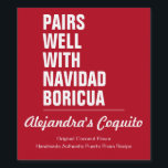 Rótulo De Garrafa De Cerveja Garrafa de coquito festiva minimalista moderna<br><div class="desc">Elevem sua marca e aumentem suas vendas de coquito neste feriado com nossas etiquetas de garrafa de vinho festivas e minimalistas. Apresentando um fundo vermelho vibrante e um texto em bloco branco e em negrito que diz "Pairs Good with Navidad Boricua", estas etiquetas adicionam um toque de humor e alegria...</div>