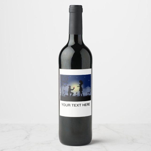 Rótulo De Garrafa De Cerveja Garrafa de Vinho com sua Imagem e Texto (Frente)