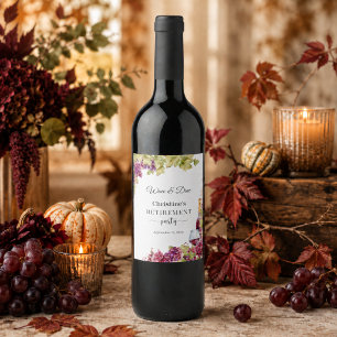 Rótulo De Garrafa De Cerveja Garrafa de Vinho para Festa de Aposentadoria Chic