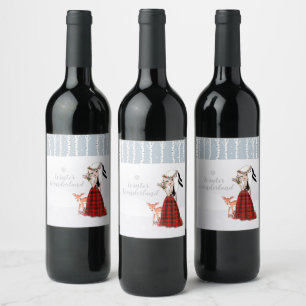 Rótulo De Garrafa De Cerveja garrafa de vinho Wonderland de inverno