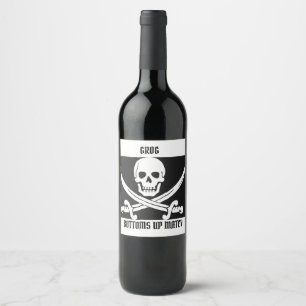RÓTULO DE GARRAFA DE CERVEJA GARRAFA DO GROG DO PIRATA