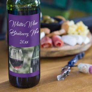Rótulo De Garrafa De Cerveja Garrafas de Vinho Roxo Editáveis   Foto