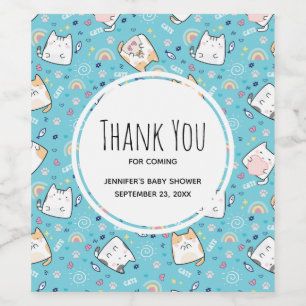 Rótulo De Garrafa De Cerveja Gatinho Gatinho Gato, Padrão Whimsical