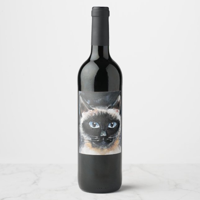 Rótulo De Garrafa De Cerveja gato siamês (Frente)