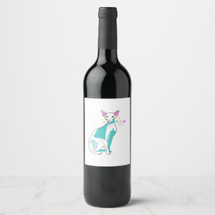 Rótulo De Garrafa De Cerveja Gato Sphynx