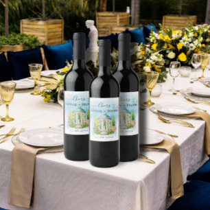 Rótulo De Garrafa De Cerveja Gazebo de Aplausos flores pombas Casamento Luxo