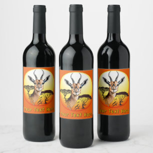 Rótulo De Garrafa De Cerveja Gazelle African Antelope Wild Animal