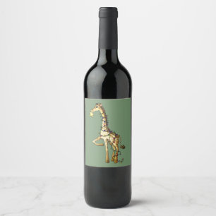 Rótulo De Garrafa De Cerveja Girafa brilhante