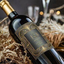 Rótulo De Garrafa De Cerveja Glam Art Deco Wedding Obrigado ID1033