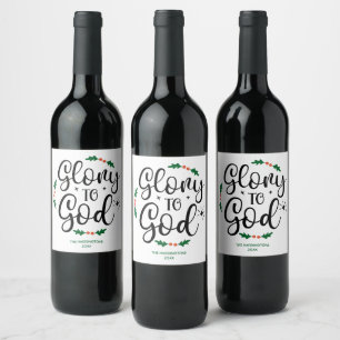 Rótulo De Garrafa De Cerveja Glória a Deus Costume Cristão de Natal Religioso