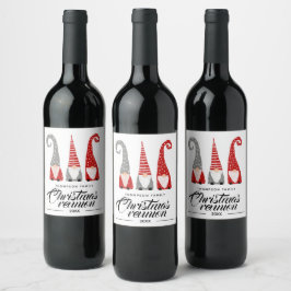 Rótulo De Garrafa De Cerveja Gnomos de Natal Personalizados para Reunião de Fam