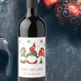 Rótulo De Garrafa De Cerveja Gnomos Feliz de Natal Personalizados