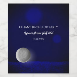 Rótulo De Garrafa De Cerveja Golfer Bachelor do campo de golfe azul